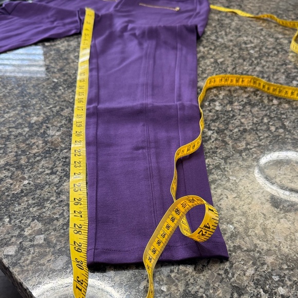 IMAN Purple Skinny Pants with Gold Accents NWT 12 - Picture 10 of 10